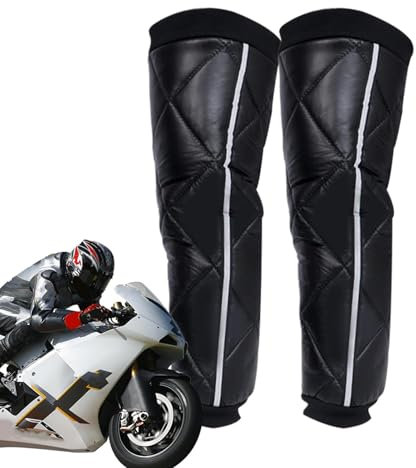 Hlagmix Extra lange Beinlinge für den Außenbereich, warme Beinlinge | Winddichte, warme Motorrad-Beinlinge, Knieschützer und Protektoren - Thermo-Beinwärmer mit Reißverschluss zum Radfahren,