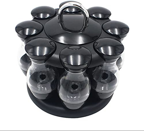 XUEXUDO Barattolo di spezie Carousel Portaspezie Cucina Set di scatole per condimenti per spezie Set contenitori per spezie