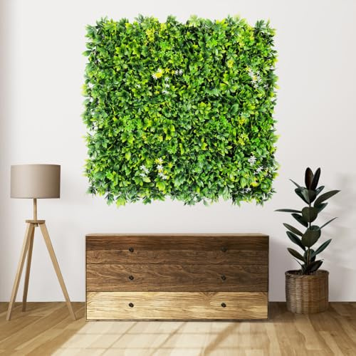 SYNTHAIETIK Mur Végétal Artificiel Élégance Green - Panneau de Verdure Haut de Gamme sans Entretien pour Intérieur et Extérieur - Prix au m² pour Une Décoration Naturelle et Durable
