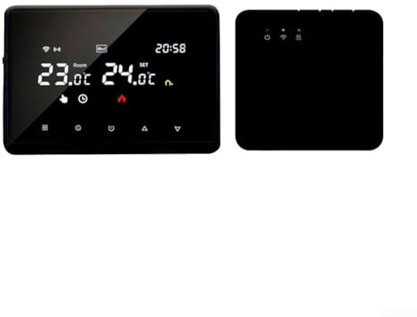 Thermostat programmable intelligent avec connectivité sans fil pour solutions de chauffage à la maison et au bureau (noir)