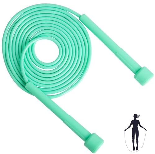Senshuomy Adjustable Skipping Rope for Adult and Kids,Jump Rope,With Adjustable Length,Lightweight and Portable,Featuring a Comfortable Handle for Speed Jumping(Green)