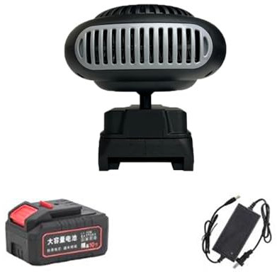 Chauffage électrique Portable pour Voiture, Chauffage Sans Fil à Batterie Au Lithium, Circulation D'air Chaud, Chauffage de Pare-Brise Automobile, Désembuage, Dégivreur, Désembuage