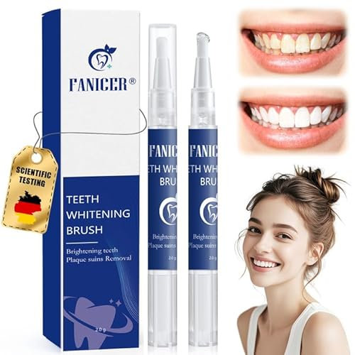 2 Pezzi Penna Sbiancante dei Denti, Penne Gel Sbiancante Denti Immediato, Sbiancamento Dentale Rimuove le Macchie Dentali, per Maculare Dentale, Macchie Caffè, Macchie Dentali