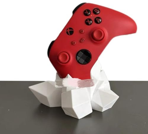3D Printed Crystal Gaming Controller Stand - Geometric Universal Holder for PS5/PS4/Xbox Series X/Switch Pro, Display Shelf for Streamers & Collectors (White, Switch Pro)
