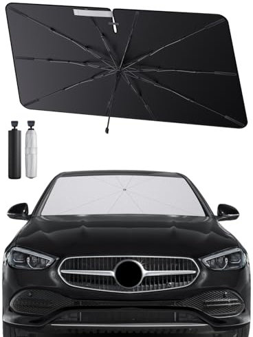 SHAOHAO Compatible con Mercedes C-Clase W206 2021-2025 Parasol Coche Delantero Protector Solar Parasol Paraguas Coche Resiste a los Rayos UV Plegable Mercedes W206 Accesorios