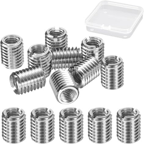 14 Stück Gewindeeinsatz M12 auf M10 x 15mm Gewindehülse Edelstahl Gewindeadapter mit Aufbewahrungsbox Gewindebuchse Einschraubmutter Gewindereduziermutter Repair Tool Innengewinde Metrisch