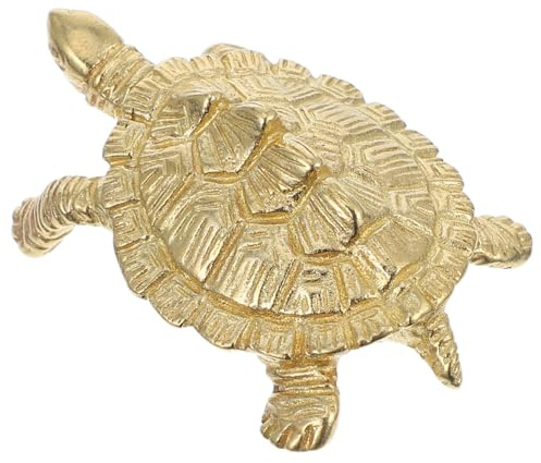 Hemobllo Kreativer Messing Schildkrötenknopf für Schranktüren, Gold | Glatte Oberfläche, mit Schrauben, Chinesischer Stil, Dekorativer Zuggriff für Möbel, Angenehme Haptik
