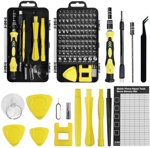 PIWOSGOL Feinmechaniker Schraubendreher Set, 122 in 1 Mini Schraubenzieher Werkzeug Set Mit kleiner Bürste, Computer Reparatur Werkzeug Set für Smartphones, IPhone, Tablets, Laptops, Kameras, Brillen