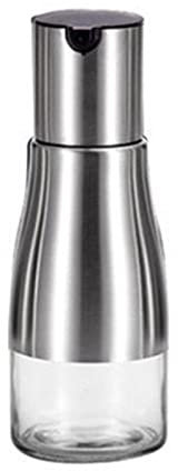 ETZRYSYB Bottiglia per olio, in acciaio inox, a tenuta stagna, pratica, per salsa di soia, aceto, condimenti, succhi di frutta, colore nero