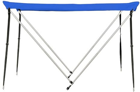Ersatz-Bimini Schlauchboot-Abdeckung für Boote, wasserdichte Sonnensegel, Ponton-Bimini Top Boot mit Rahmen, für Viele Bootsmodelle(Blue)