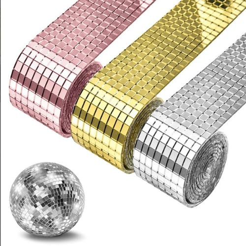 4,392 Pieces Self-Adhesive 5x5 mm Acrylic Mirror Mosaic Tiles, Mini Square Acrylic Tiles for DIY Projects, Disco Ball Decoration, Art Collage, Card Making, and Interior Decor