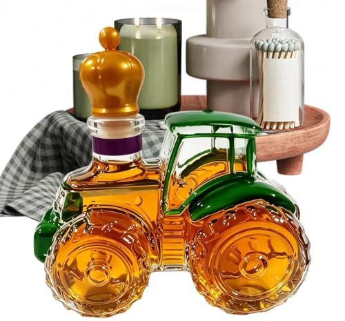 Spirituosen Dekanter,Traktor Deko Für Zuhause - Leere Weinflaschen Und Whiskey Behälter - Für Wein Alkohol Bourbon Wodka Brandy Zuhause Büro Bar Männer Vater Geburtstag Weihnachten Party