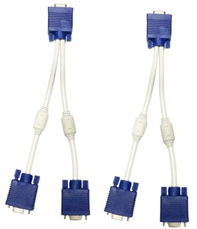 MUCKLILY 2 STÜCK Vga Splitter Kabel Video Adapter Verteiler für Monitor Bildschirmduplizierung Stabile Übertragung Einfache Installation