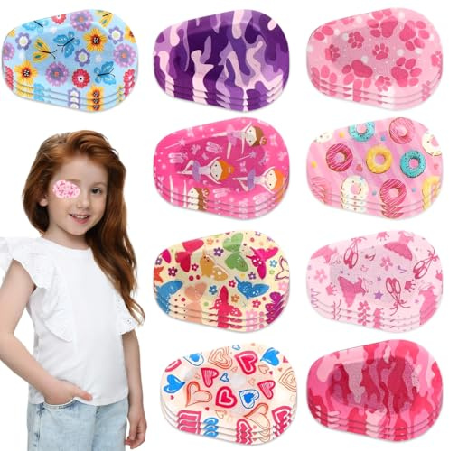YUPZAR 27 Pcs Cache-Yeux Colorés pour Enfants,Cache Oeil Enfant Respirants,Motifs Amusants Bandages Adhésifs Yeux pour Enfants Yeux Paresseux et Blocage de la Lumière Orthopad(Style A)