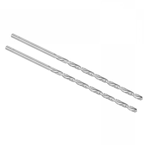 ROWORKX 2Pcs 6.5mm x 300mm Extra Long HSS Twist Drill Bits - Straight Shank Spiral Drill Bits for Wood, Metal, Aluminium, Plastic