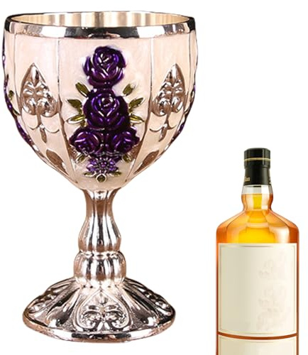 Mini-Kelchkelch, Zinklegierung, Retro-geprägtes Blumenmuster, eleganter