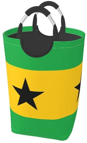 Bedruckter Wäschekorb, Motiv: Flagge von Sao Tome und Principe, faltbar, 50 l
