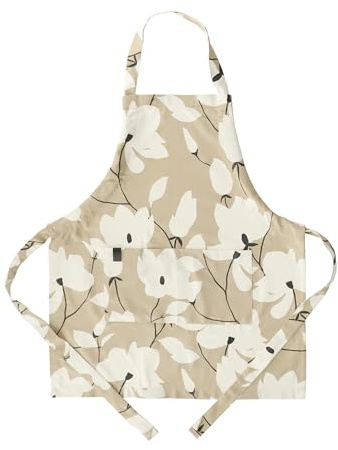 SCHÖNER WOHNEN hochwertige Kochschürze Damen & Herren - Beige - Schürze mit Tasche - Baumwolle ÖkoTex waschbar - Grillschürze Männer - Küchenschürze für Küche BBQ & Gastronomie & Geschenk