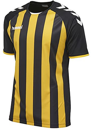 Hummel Damen Core Striped SS Jersey Trikot, Black/Sports Yellow, M