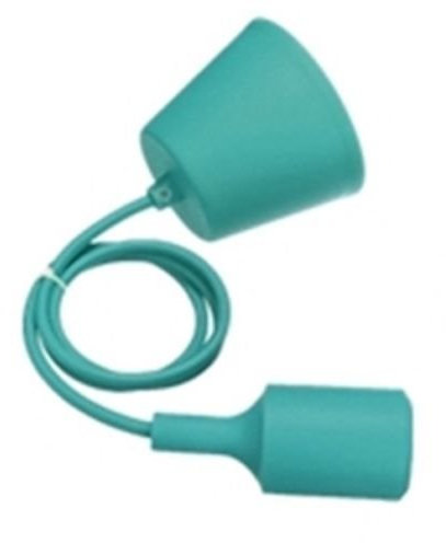 DOBO® E27 portalampada pendente soffitto porta luce sospensione Lampada Silicone tela (Verde)