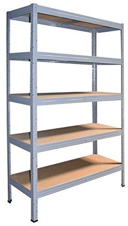 Shelf Creations Expert Schwerlastregal 180x80x50cm grau 5 Böden - Regal Kellerregal Metallregal smartes Steckregal Lagerregal Werkstattregal Archivregal Industrieregal Haushaltsregal Ordnerregal