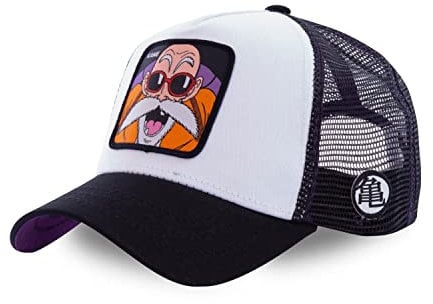 Cap Herren Dragon Ball Z, Tracker Kappe Herren, Kame, Luftiges Netzgewebe, Weiss, Einheitsgröße
