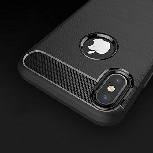 Lito Apple iPhone XS/X/XR Hülle Karbonfaser Soft TPU Carbon Fiber Cover Case Bumper +++ schwarz +++ (XS: 7,2 x 14,3 x 0,8 cm)