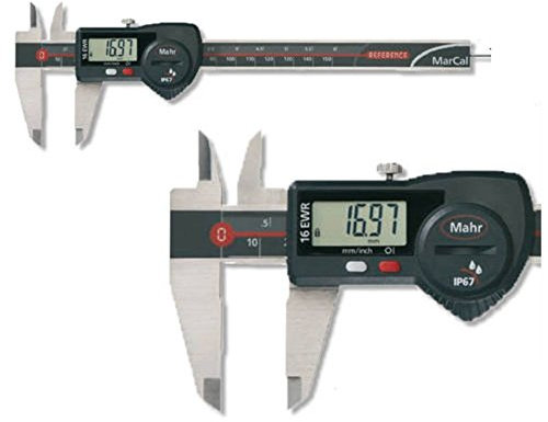Mahr 4103066 MarCal 16 EWR Digitaler Messschieber ohne Reibrad, 0-150 mm Reichweite, rechteckiger Tiefenstab