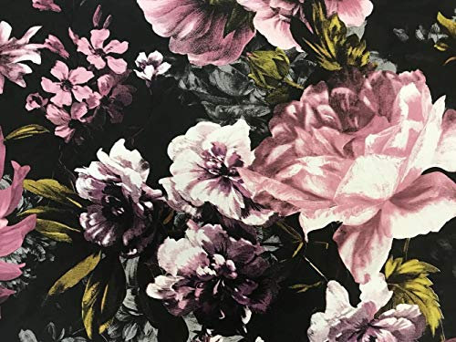 Secret Garden Floral Pink Black Lilac Wallpaper Flowers Roses Textured