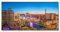 Tulup Glas-Bild Wandbild aus Glas - Wandkunst - Wandbild hinter gehärtetem Sicherheitsglas - Dekorative Wand für Küche & Wohnzimmer 140x70 - Sehenswürdigkeiten & Architektur - Las Vegas USA - Blau