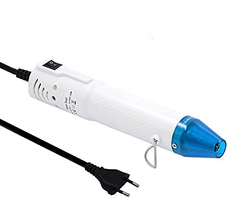 mofa Mini pistola ad aria calda elettrica 150 W Mini Shrink Heat Tool Embossing Heat Tool Mini pistola termica strumento fai da te (bianco)