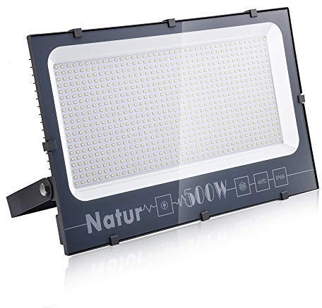 500W Foco LED Exterior, Alto Brillo 50000LM 6000K Proyector LED, IP66 Impermeable Iluminación de Seguridad para Patio, Garaje, Camino, Jardín (Blanco Frio)