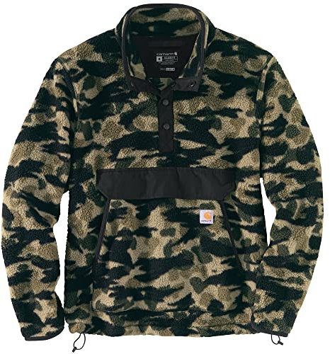 Carhartt Herren Relaxed Fit Fleece Pullover Sweater, Schwarze Blindente Mit Entenmuster, M EU