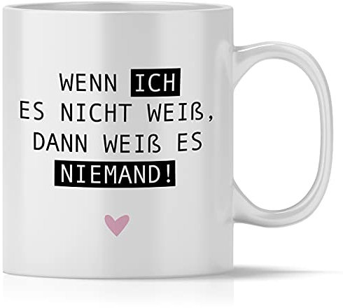 mindmonkeys® Tasse mit Spruch Wenn ich es nicht weiß Fun Tasse Geschenke Geschenkideen für Klugscheisser Besserwisser fürs Büro Geschnekidee zum Geburtstag Bürotasse Keramik 300 ml