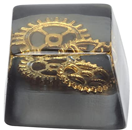 Dpofirs Resin Keycap, Handgefertigte Resin Keycap für Universelles Mechanisches Tastaturzubehör, Portable Gaming Keycap Resin Keycap, mit Färbeprozess(goldene Blume)