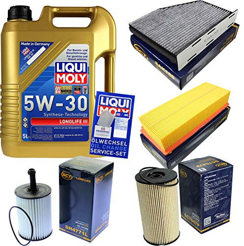 QR-PARTS 69391069 Filter Set Inspektionspaket 5 Liter Liqui Moly Motoröl Longlife III 5W-30 SCT Germany Innenraumfilter Kraftstofffilter Luftfilter Ölfilter