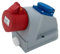 ELS Elektrotechnika Kombi Wanddose Baustromverteiler Wandverteiler Wandsteckdose 1x CEE 16A und 1x Schuko 230V, Verdrahtet, Aufputzmontage, IP44