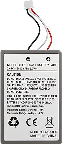 OSTENT 2000 mAh 3,65 V Lithium Lonen Li-Ion Akku Ersatz für Sony PS5 DualSense Wireless Controller