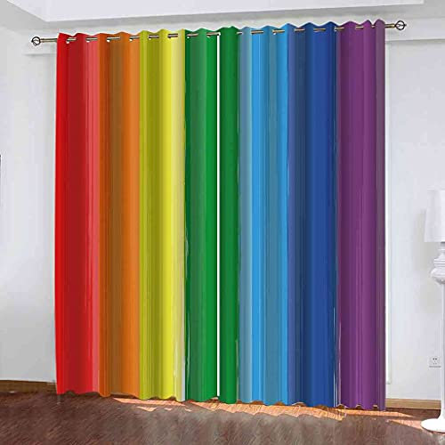 SAHROO Tende Oscurante Opaca Termica Isolante con Occhielli stampa arcobaleno 150x166cm Moderne Decorativi per Soggiorno Camera da Letto Cameretta Bimbo Tenda Finestra Balcone Casa