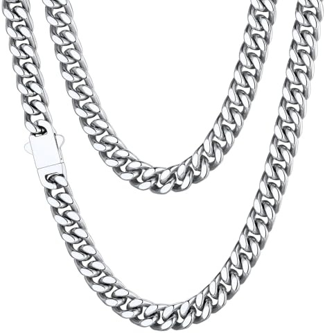 ChainsHouse Stainless Steel Cuban Link Chain Necklace for Men, 7mm, 20