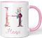 JUNIWORDS Tasse, Hansa, Name Anfangsbuchstabe Initial Alphabet Floral Buchstabe H Monogramm Motiv, Rosa (5511882)