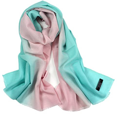 Wollschal Damen Loop, Damen Schal Winter Gradient Rosa 180X65cm Warmer Übergroßer Winterschal-Poncho