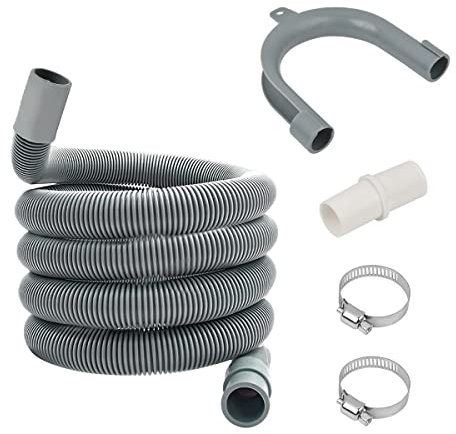 Extendable Drain HoseTMBMLPP Drain Hose Extension PipeDishwasher Hose Extender KitWasher Drain HoseWashing Machine Drain Hose Clipfor Washing Machine Washer Dryer Dishwasher (1.5M, 25mm)