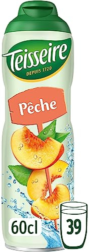 Teisseire Zuckerfrei, Sirup Pfirsich für Erfrischungsgetränke, Cocktails, Flasche 60 cl