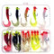 20 Pcs Curly Tail Grub Fishing Lures Kits Jig Head Hooks, Worm Soft Plastic Baits, Silicone Fishing Tackle Set for Catfish Perch Pike Saltwater & Freshwater