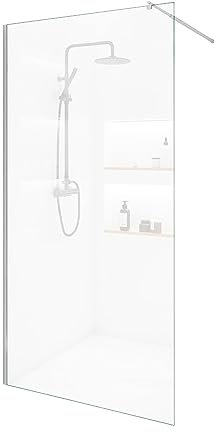 Home Deluxe - Duschabtrennung - BAKI - Breite: 140 cm, Klarglas, Aluminiumrahmen - 10 mm ESG - Sicherheitsglas I Walk in Dusche, Duschwand, Duschtür
