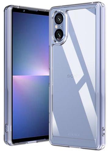 Natbok Cover per Sony Xperia 5 V,Hard PC Anti-Graffio Protettiva Case Antiurto Custodia con Bumper TPU,Anti-ingiallisce Custodia Cover per Sony Xperia 5 V,Trasparente