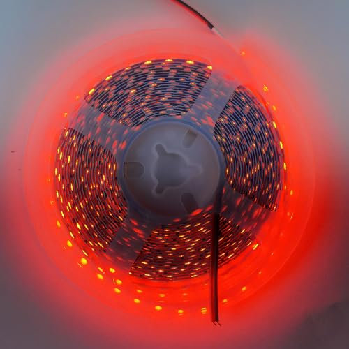 Vrabocry 12V LED Streifen Licht, 5mm Breit, Rot 620nm 5M LED Strip Lichtband 2835 IP20 120 LEDs/M, Total 600LEDs LED band LED Lichtleiste LED Leiste für Schlafzimmer, Küche Dekoration