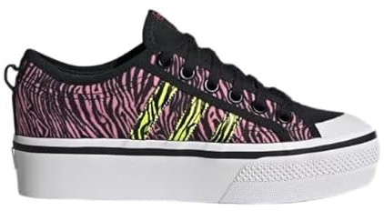 adidas adidas Nizza Damen-Sneaker mit Plattform, Schwarz, Rosa, Gelb, 39 1/3 EU