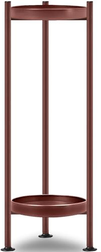 Lilybud--lily Plant Stand Indoor Outdoor, 2 Tier Plant Stands for Indoor Outdoor Plants, 30'' Tall Flower Stand Brown Plant Shelf Metal Display Rack for Patio Garden Deck Living Room